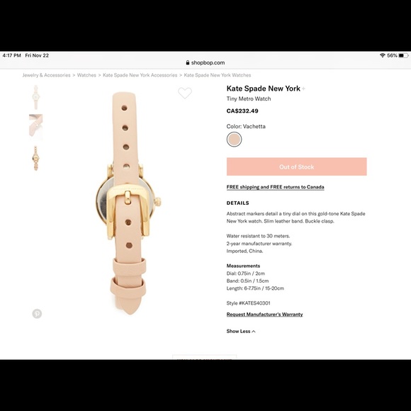 Kate Spade Tiny Metro Watch - Picture 5 of 5